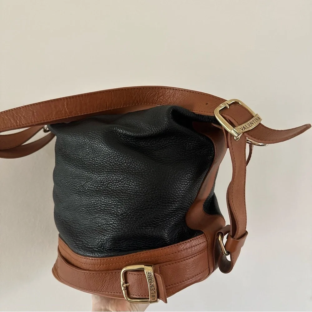 Valentina Genuine Leather Bucket Bag Made In Italy